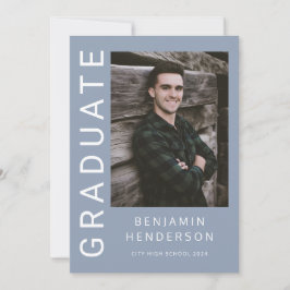 Moderner Blue Foto Abschluss Ankündigung