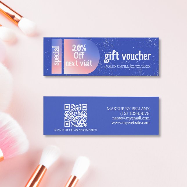 Moderner Blue Pink Gradient Classic Makeup Artist (Von Creator hochgeladen)