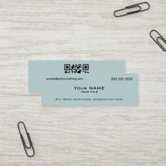Moderner Blue QR-Code Mini Visitenkarte