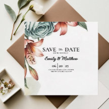 Moderner Blue Rose Designer Save the Date