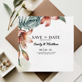 Moderner Blue Rose Designer Save the Date