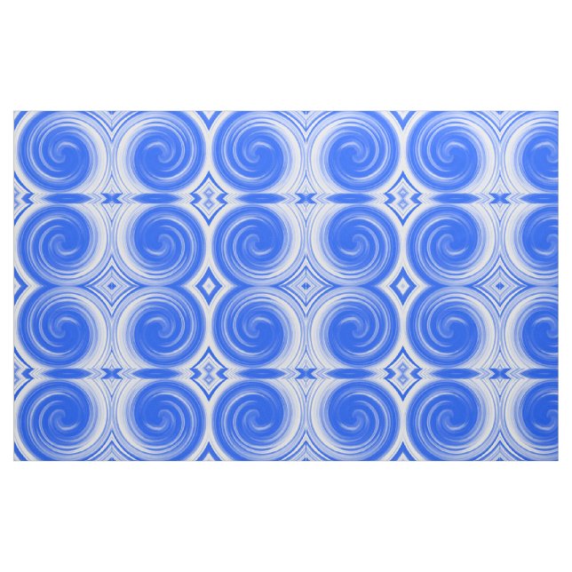 Moderner Blue Swirl Abstrakt Art #2 Stoff (Fat Quarter (45,7 x 55,9 cm))