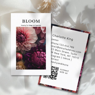 Moderner Blumen-QR-Code Visitenkarte