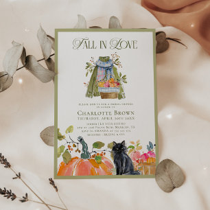 Moderner Blumenfall in der Liebe Brautparty Einladung