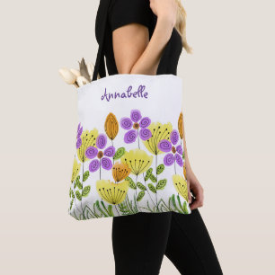 Moderner Blumengarten Sommer Personalisiert Tasche