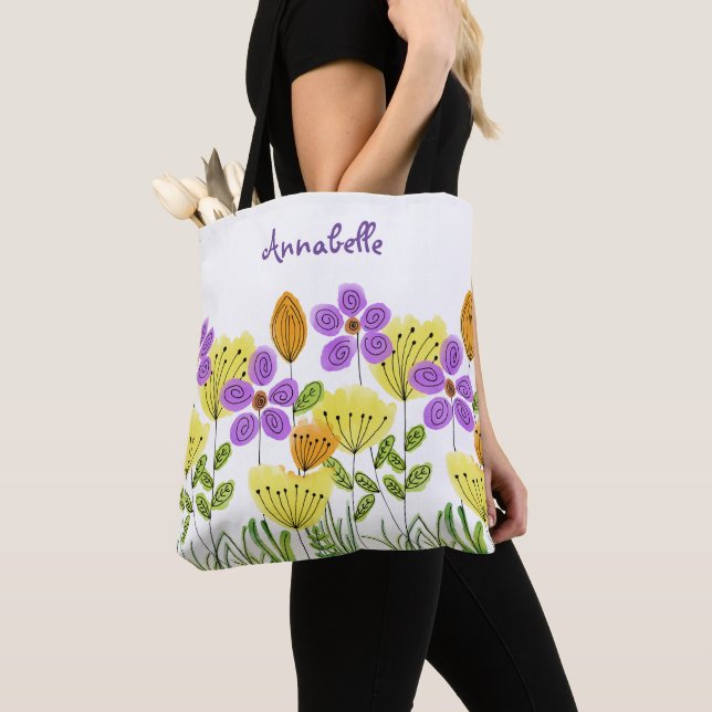 Moderner Blumengarten Sommer Personalisiert Tasche (Von Nahem)