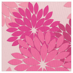 Moderner BlumenKimono-Druck, Korallen-Rosa Stoff