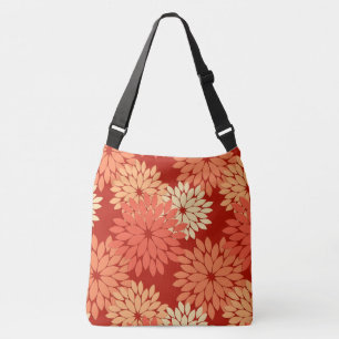 Moderner BlumenKimono-Druck, Mandarine Tragetaschen Mit Langen Trägern