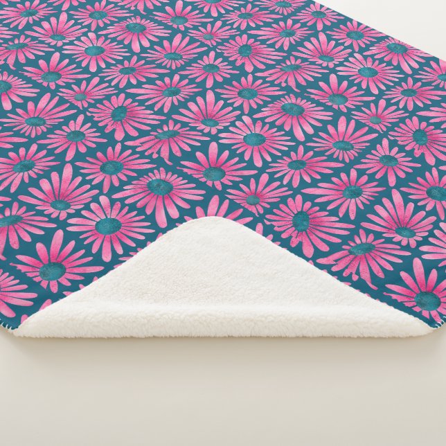 Moderner Blumenklotz mit rosafarbener Farbe Sherpadecke (3/4)