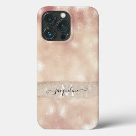 Moderner Blush Glitzer Rose Gold Sparkinscript Nam Case-Mate iPhone Hülle