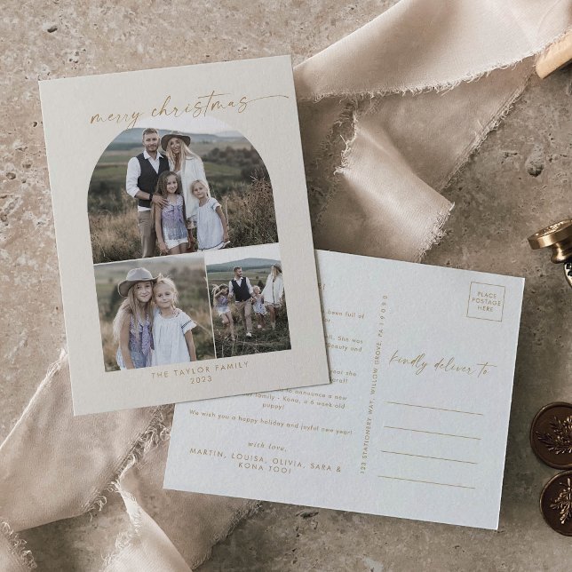 Moderner Bogen | Cream Foto Collage Weihnachten (Von Creator hochgeladen)