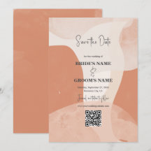 Moderner Bohemischer Terracotta Wedding QR Code