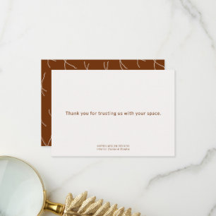 Moderner Boho-Abstrakte Linien Innenarchitekt Dankeskarte