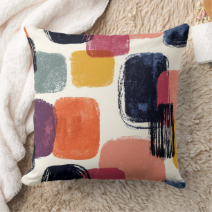 Moderner Boho Abstrakter Pinselstrich - Fett Retro Kissen