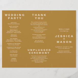 Moderner Boho Jewel Earth Tone Trifold Program Fly Flyer
