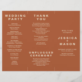 Moderner Boho Jewel Earth Tone Trifold Program Fly Flyer