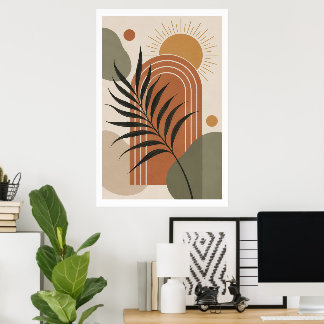 Moderner Boho-Palmblatt-Kunstposter Poster
