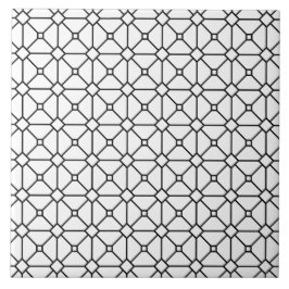 Moderner Boho Schwarz-Weiß-Muster Rhombus Fliese
