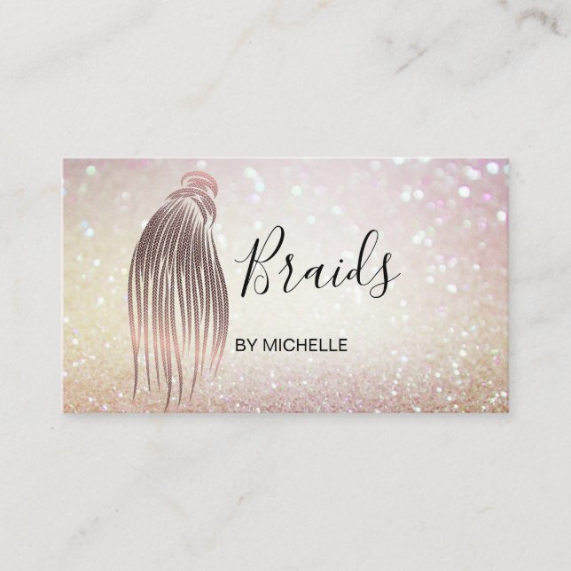Moderner Bokeh Haar Braider, Frisör Salon für Brai Visitenkarte (Vorderseite)