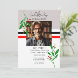 Moderner botanischer Beerdigungsservice e-vite Einladung