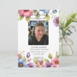 Moderner botanischer Beerdigungsservice e-vite Einladung