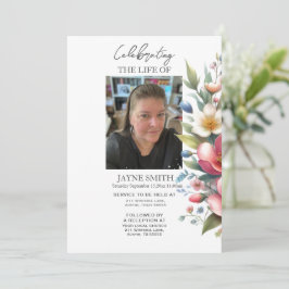 Moderner botanischer Beerdigungsservice e-vite Einladung