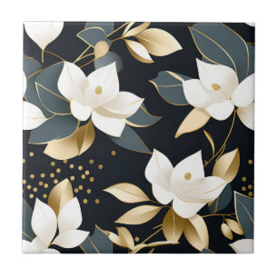 Moderner botanischer Eukalyptus in Gold Fliese