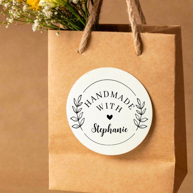 Moderner botanischer Individuelle Name mit Liebe Gummistempel (Von Creator hochgeladen)