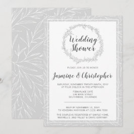 Moderner botanischer Kranz-Polterabend Einladung