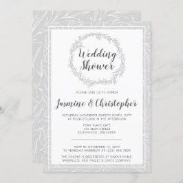 Moderner botanischer Kranz-Polterabend Einladung