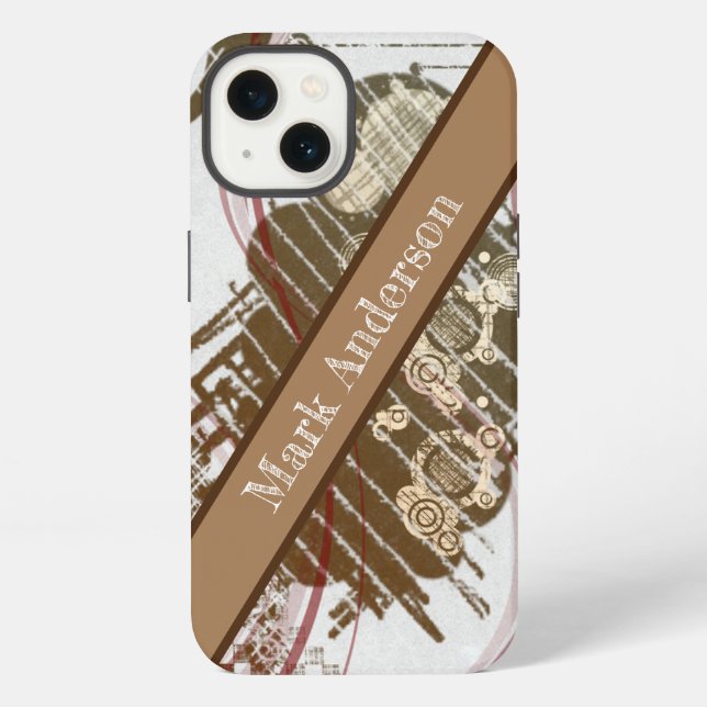 Moderner Braun-Stil iPhone Hülle (Rückseite)