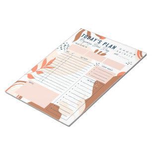 Moderner braunbeiger Tagesplaner Notepad Notizblock