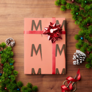Moderner brauner 3D-Text - Anfangsbuchstabe Lach Geschenkpapier