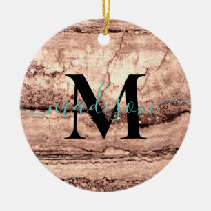 Moderner brauner beige Sepa verbrannter orangerer  Keramik Ornament