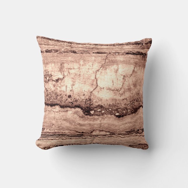 Moderner brauner beige Sepa verbrannter orangerer  Kissen (Vorderseite)