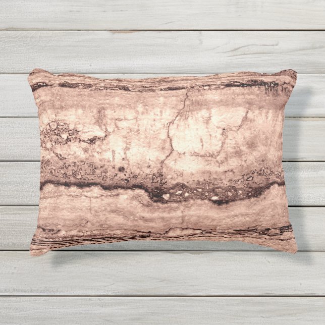 Moderner brauner beige Sepa verbrannter orangerer  Kissen Für Draußen (Vorderseite)