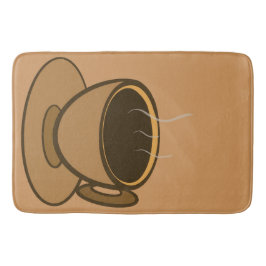 Moderner brauner, gemütlicher Kaffee-Cup im Mittel Badematte