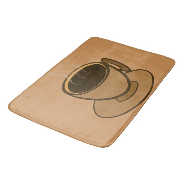 Moderner brauner, gemütlicher Kaffee-Cup im Mittel Badematte (Schrägansicht)