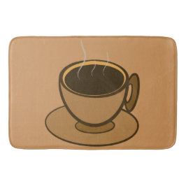 Moderner brauner, gemütlicher Kaffee-Cup im Mittel Badematte
