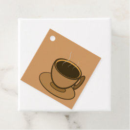 Moderner brauner, gemütlicher Kaffee-Cup im Mittel Geschenkanhänger