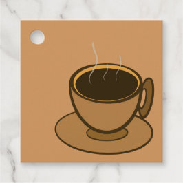 Moderner brauner, gemütlicher Kaffee-Cup im Mittel Geschenkanhänger