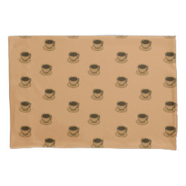 Moderner brauner, gemütlicher Kaffee-Cup im Mittel Kissenbezug