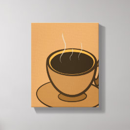 Moderner brauner, gemütlicher Kaffee-Cup im Mittel Leinwanddruck