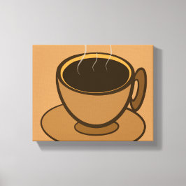 Moderner brauner, gemütlicher Kaffee-Cup im Mittel Leinwanddruck