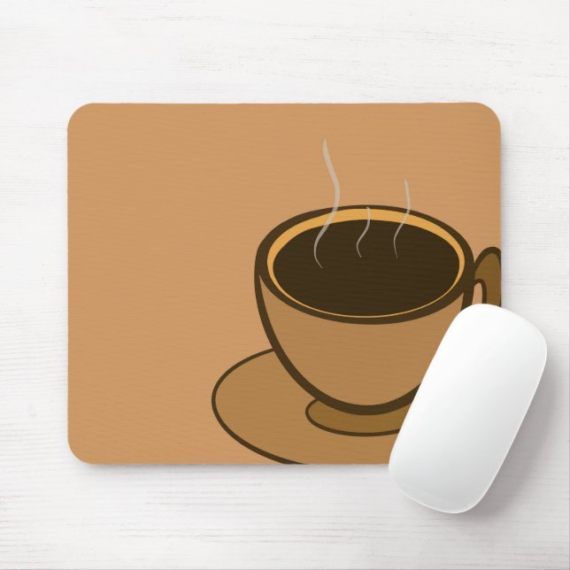 Moderner brauner, gemütlicher Kaffee-Cup im Mittel Mousepad (Mit Mouse)