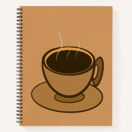 Moderner brauner, gemütlicher Kaffee-Cup im Mittel Notizbuch