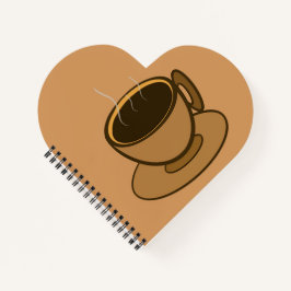 Moderner brauner, gemütlicher Kaffee-Cup im Mittel Notizbuch