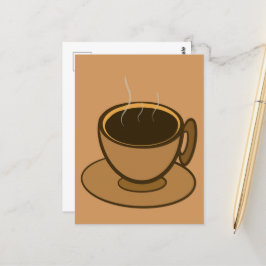 Moderner brauner, gemütlicher Kaffee-Cup im Mittel Postkarte