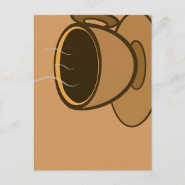 Moderner brauner, gemütlicher Kaffee-Cup im Mittel Postkarte