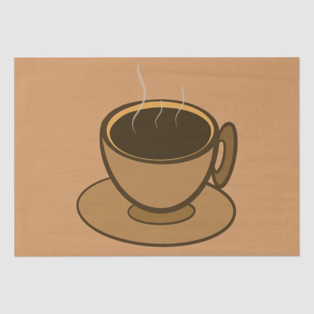 Moderner brauner, gemütlicher Kaffee-Cup im Mittel Seidenpapier (Vorderseite)